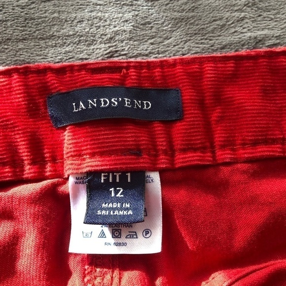 LANDS End Red Corduroy pants size 12 Fit 1 - Picture 11 of 11
